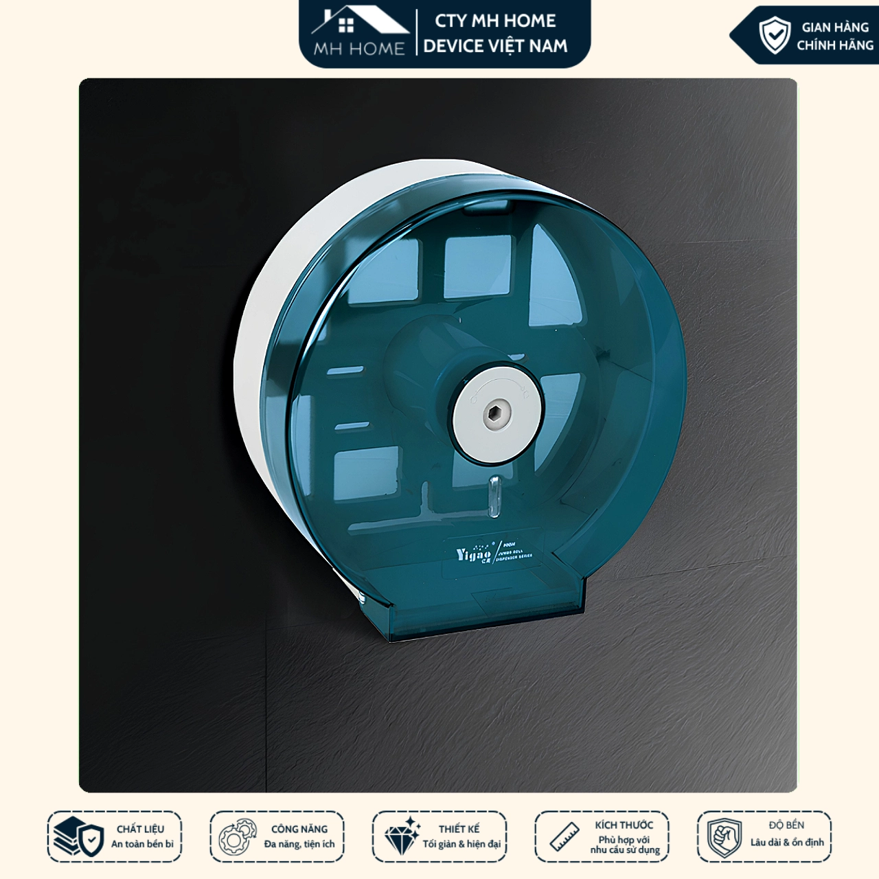 Hộp Giấy Vệ Sinh Cuộn Lớn Treo Tường Chống Nước – Hộp Đựng Giấy Vệ Sinh Công Nghiệp Kín, Gọn Gàng, Dễ Sử Dụng